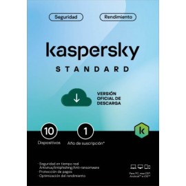 Kaspersky Standard 10 Dispositivos 1 Año (Anti-virus) ESD KL1041ZDKFS EAN UPC