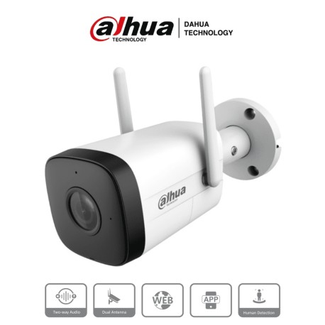 DAHUA IPC-HFW1230DT-STW  - Camara IP Bullet Wifi de 2 Megapixeles/ Lente de 2.8 mm/ 100 Grados de Apertura/ IR de 30 Metros/ H.